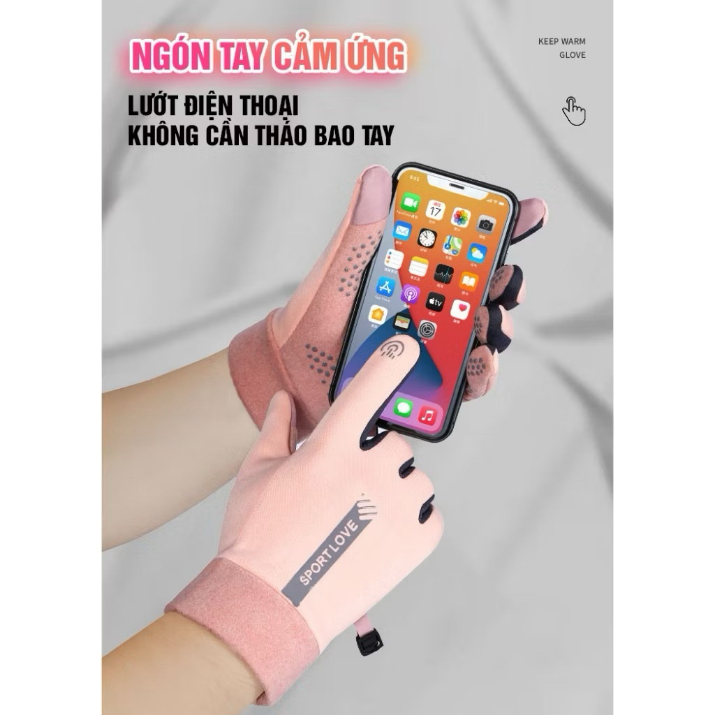 Găng Tay Chất Dày Ấm Đi Xe Máy Nam Nữ SportLov Siêu Hot