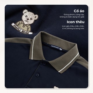 [DEAL SỐC 6.6] Áo polo nam tay dài POPPY, BST FAMILY BEAR, vải cá sấu cotton interlock, thanh lịch - POLOMANOR