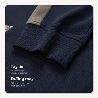 [DEAL SỐC 6.6] Áo polo nam tay dài POPPY, BST FAMILY BEAR, vải cá sấu cotton interlock, thanh lịch - POLOMANOR