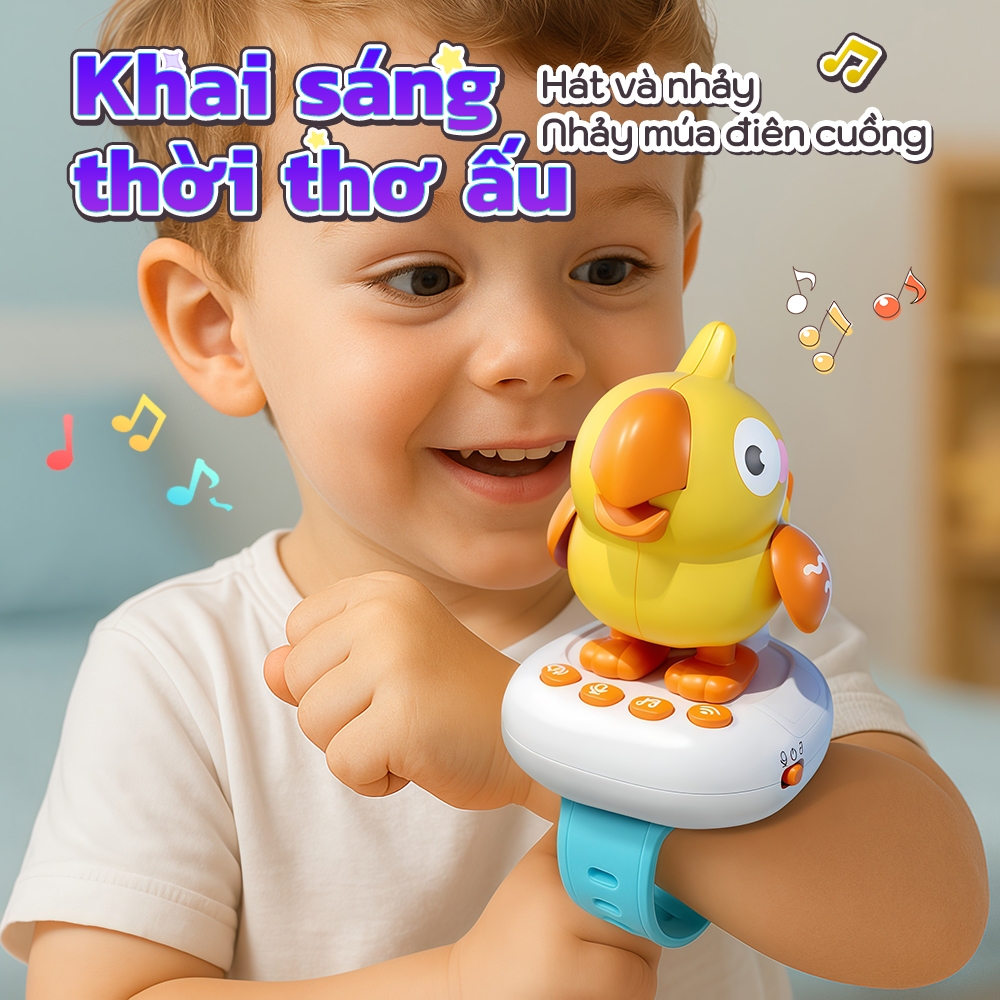 Đồ chơi công viên chim cu có tiếng Việt - Đồng hồ tập thở sạc Type-C cho trẻ em