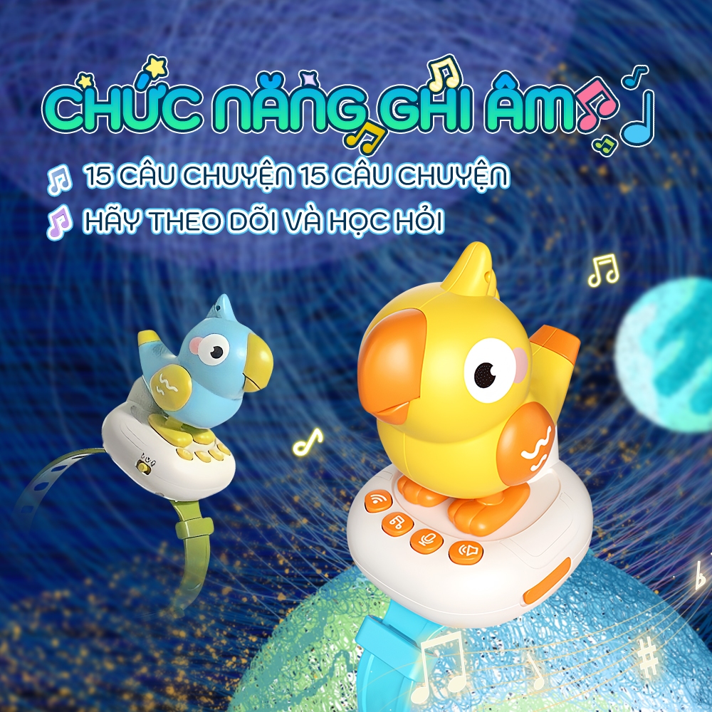 Đồ chơi công viên chim cu có tiếng Việt - Đồng hồ tập thở sạc Type-C cho trẻ em