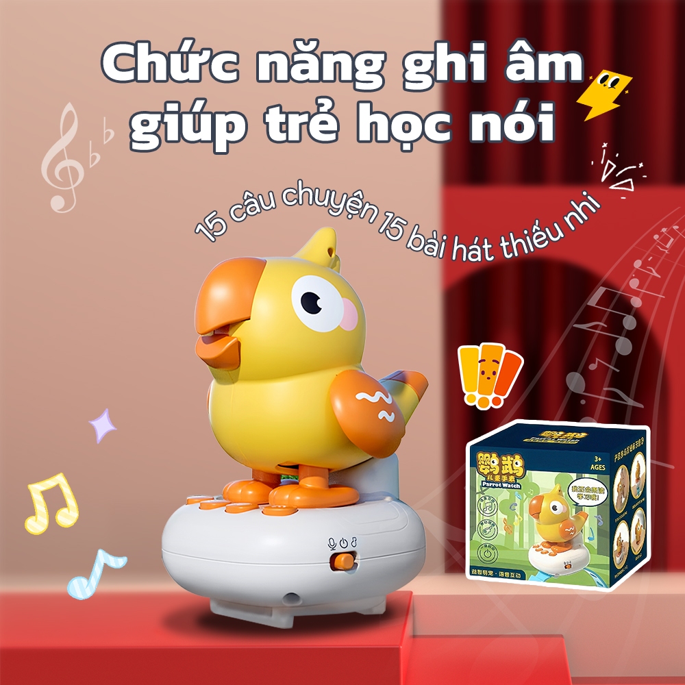 Đồ chơi công viên chim cu có tiếng Việt - Đồng hồ tập thở sạc Type-C cho trẻ em