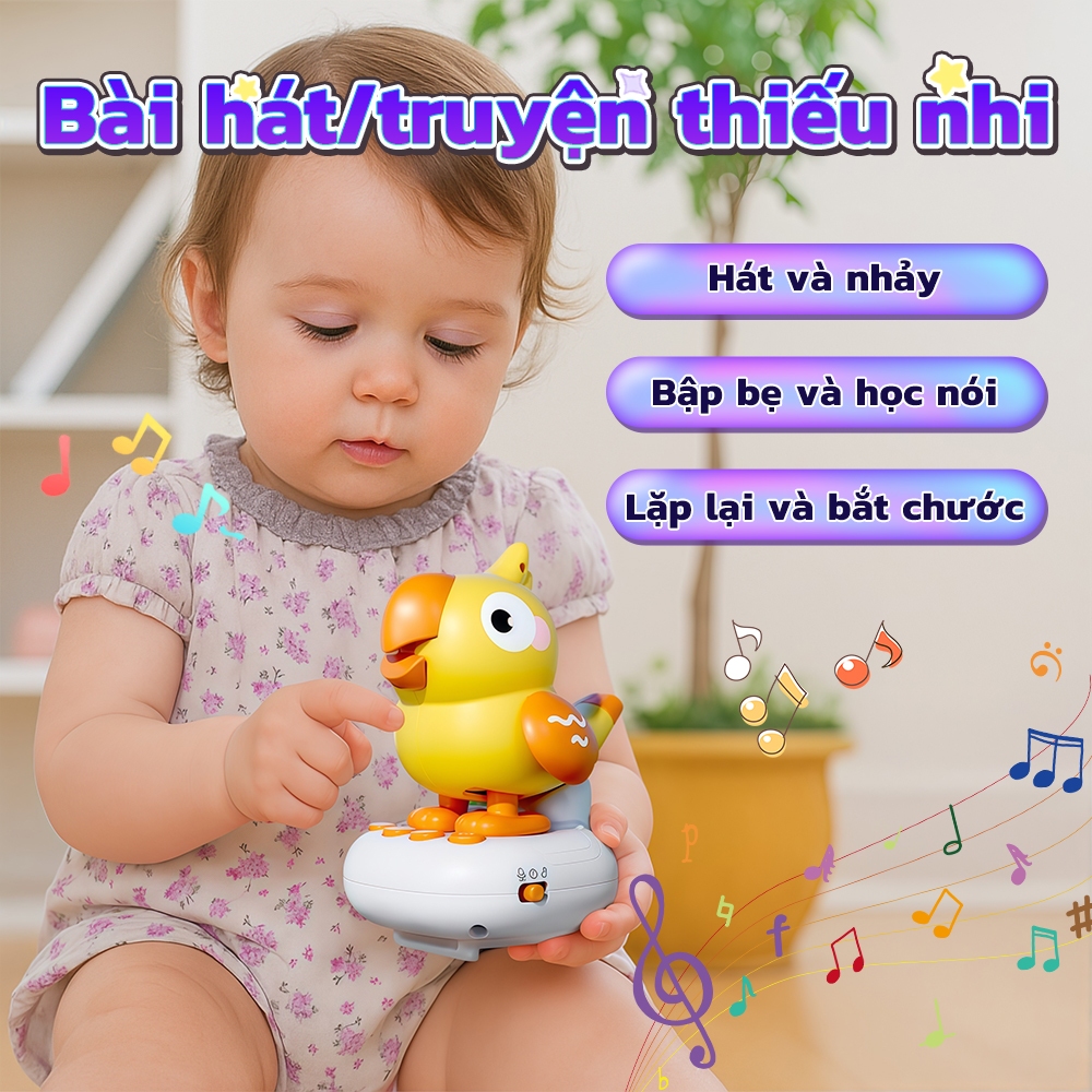 Đồ chơi công viên chim cu có tiếng Việt - Đồng hồ tập thở sạc Type-C cho trẻ em