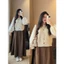 Chân váy kaki thô basic dáng dài xếp ly vintage CV5169