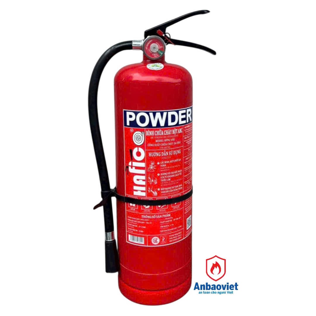 Bình chữa cháy bột ABC HAFICO 4kg có tem kiểm định. Đảm bảo Tiêu chuẩn ...