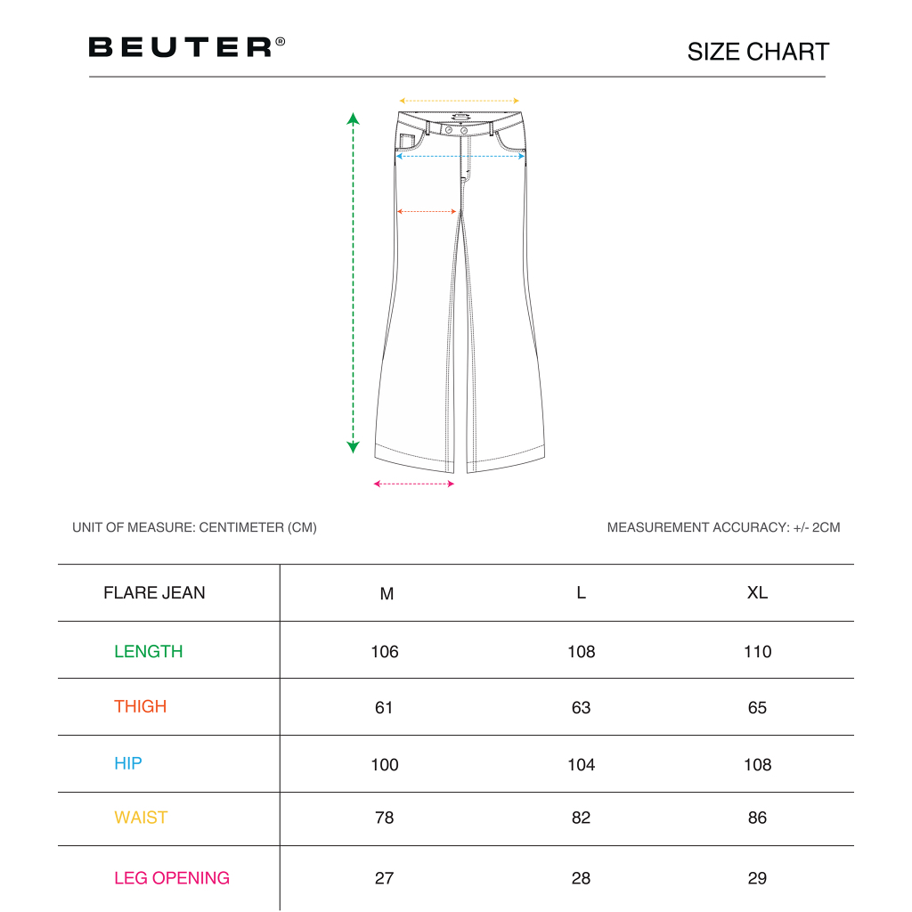 Quần jean wash ống loe unisex - BEUTER® WASHED FLARE JEANS - GREY | BigBuy360 - bigbuy360.vn