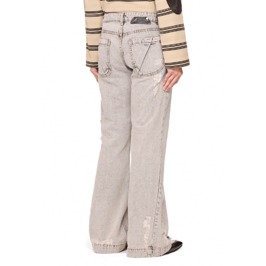 Quần jean wash ống loe unisex - BEUTER® WASHED FLARE JEANS - GREY | BigBuy360 - bigbuy360.vn