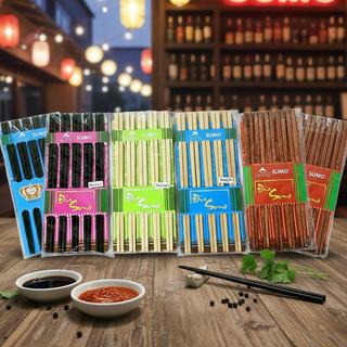 Đũa gỗ tự nhiên Sumo (1 vỉ 10 đôi) cao cấp không hoá chất nhiều mẫu - Phương Trang