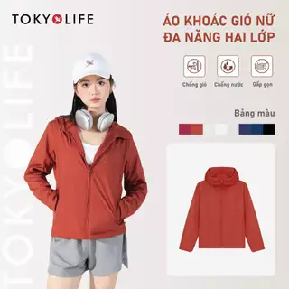 Áo khoác gió nữ đa năng 2 lớp gấp gọn tiện lợi TOKYOLIFE phong cách thiết kế thời trang mỏng nhẹ dễ phối đồ 40002362
