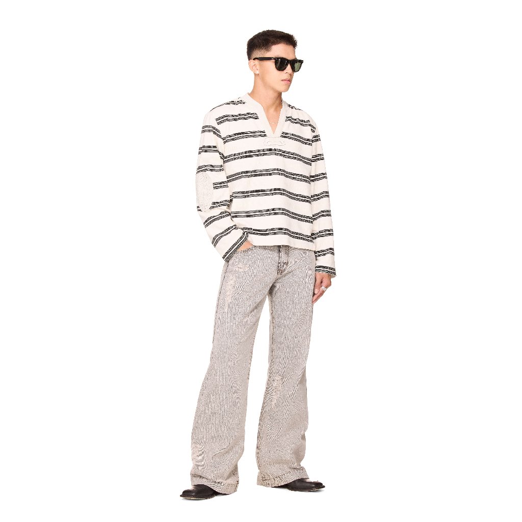 Quần jean wash ống loe unisex - BEUTER® WASHED FLARE JEANS - GREY | BigBuy360 - bigbuy360.vn