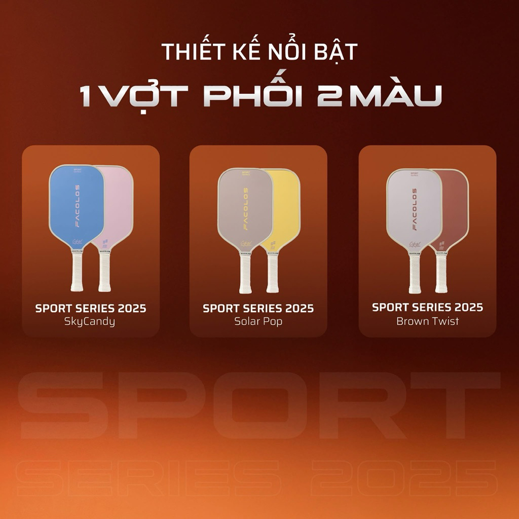 ✅  [Ship Hoả Tốc] Vợt Pickleball Facolos Colorful Sport Series chính hãng, trendy đầy cá tính