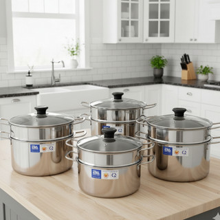 Bộ Nồi xửng hấp cá,nấu xôi Inox Đông Á đáy từ, hấp gà - Dùng được bếp từ - Phương Trang