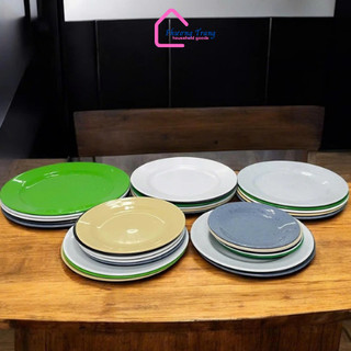 Bộ 10 Đĩa Cạn Nhựa Melamine Nhiều Size 15–25cm – Đĩa Nhựa Ăn Uống Gia Đình, Hàng Quán – Phương Trang