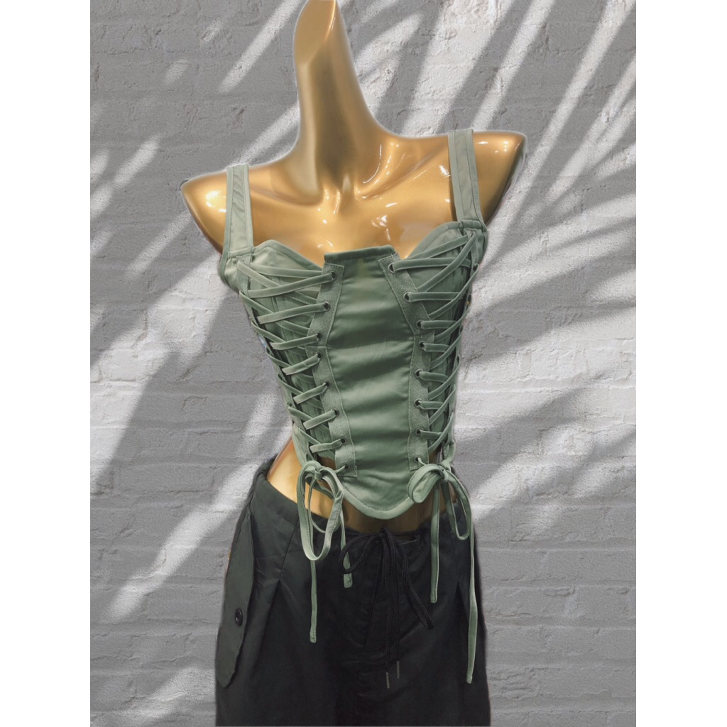 Cider | Áo corset rút dây chất thun lụa hàng full tag