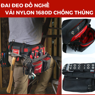 Đai đeo đồ nghề Milwaukee 48-22-8110 – 26 túi, chống thủng, nhiều khe gài tiện lợi - Chính Hãng