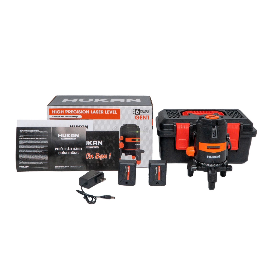 Máy Cân Bằng Laser 5 Tia Xanh HUKAN G1-T81 | Tự Cân Bằng, Độ Chính Xác Cao ±1mm/6m, Tầm Xa 75m, Bảo Hành 6 Tháng