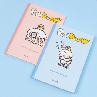 KLONG - Vở Kẻ Ngang Ghim Invidot Line Pooducky B5 80 Trang 70/76; MS: 865 ♥ Mẫu Cún, Mẫu Capybara, Mẫu Thỏ Molang