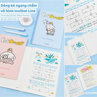 KLONG - Vở Kẻ Ngang Ghim Invidot Line Pooducky B5 80 Trang 70/76; MS: 865 ♥ Mẫu Cún, Mẫu Capybara, Mẫu Thỏ Molang