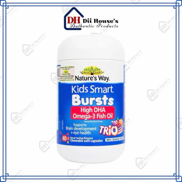 [Nhập khẩu] Viên nhai bổ sung omega-3 Nature’s Way Kids Smart Bursts High DHA Omega-3 Fish Oil 60 viên - diihouse.