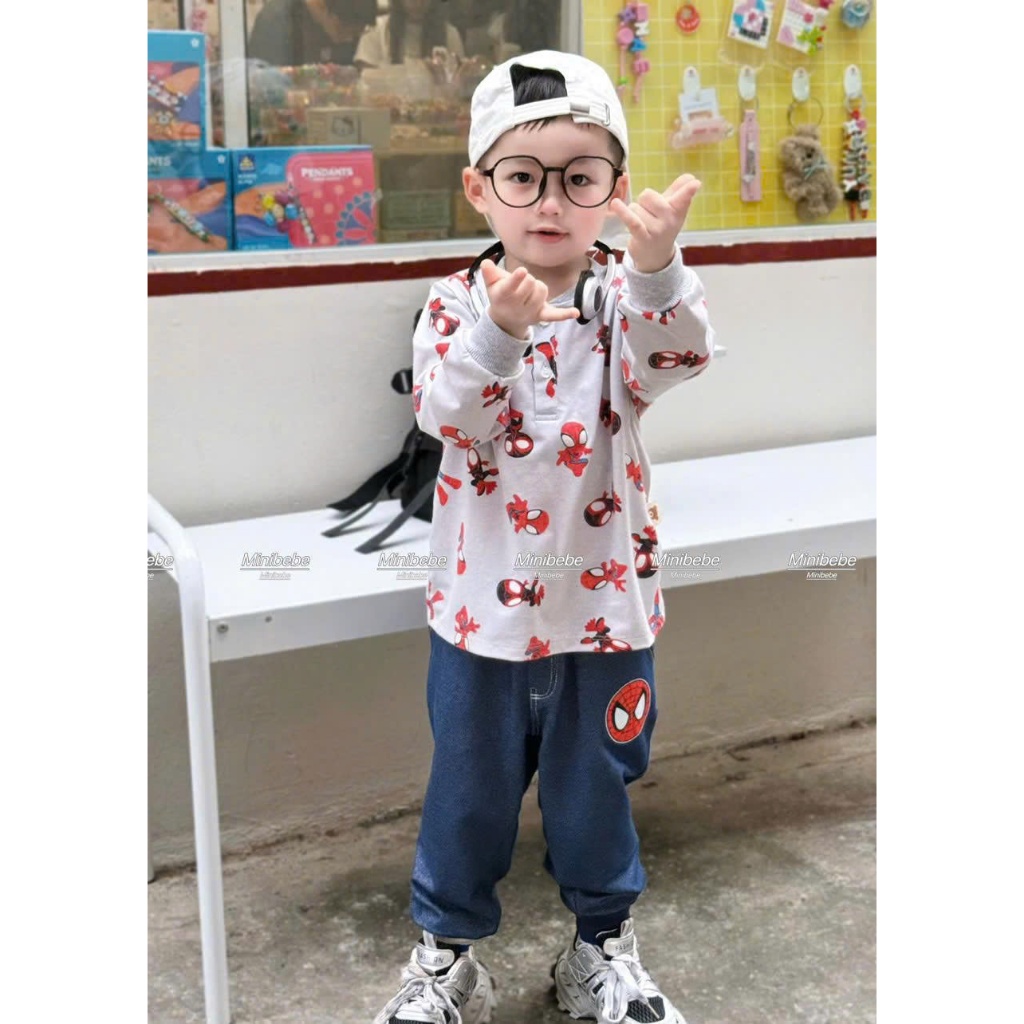 [À ƠI SHOP] G66- bộ dài tay nhện đỏ full áo- a210.357