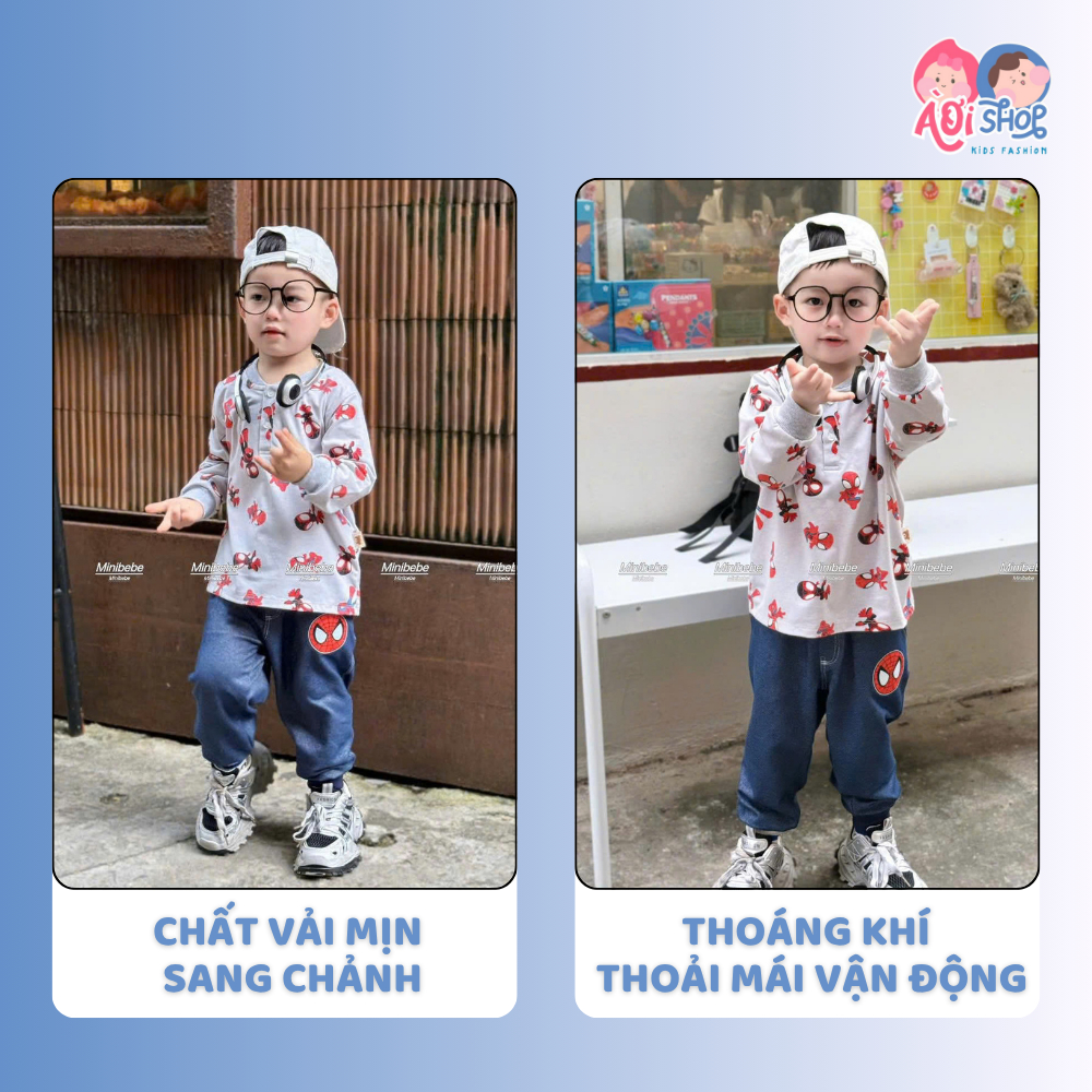 [À ƠI SHOP] G66- bộ dài tay nhện đỏ full áo- a210.357