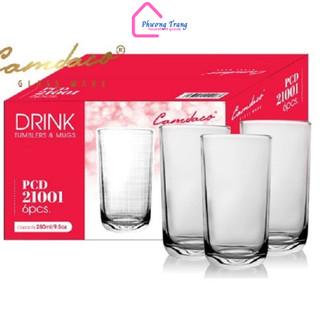 Bộ 6 Ly Thủy Tinh Bầu Cao PCD21001 280ML – Cẩm Đạt - Phương Trang
