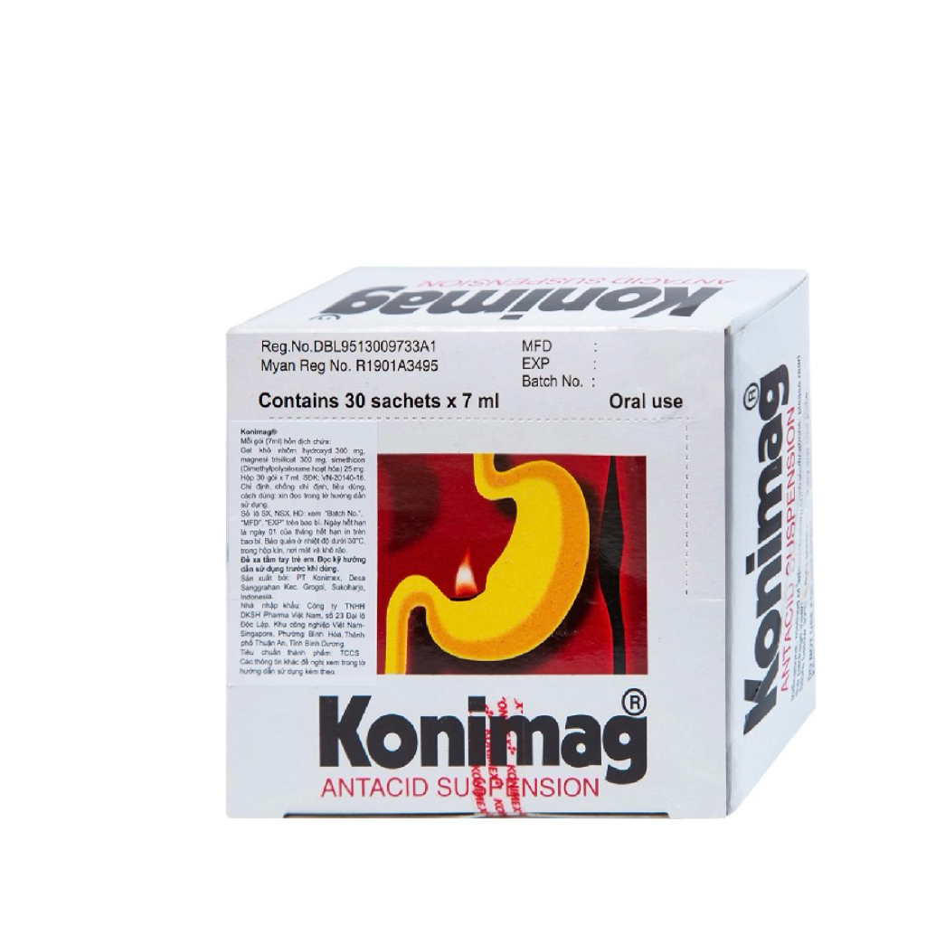 Hỗn dịch uống Konimag làm giảm buồn nôn, khó tiêu do dư acid, khó chịu ...