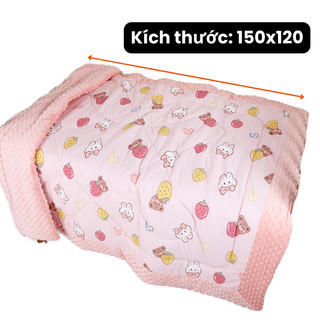 Chăn cừu Siêu ấm hạt đậu kích thước 150x120cm họa tiết đáng yêu cho bé