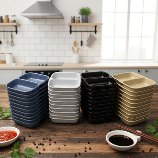 Combo 5 Khay Nước Chấm 2 Ngăn 9x7cm Nhựa Melamine Nhiều Màu – Phương Trang