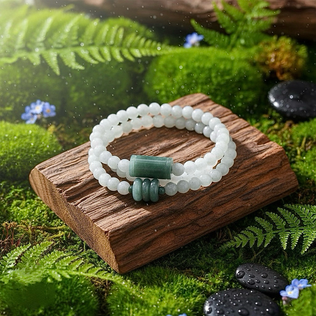 Vòng tay Phỉ Thúy quấn ba vòng mix Tam Điếu & Lu – Ngọc tự nhiên mang lại Vượng Khí, Hộ Thân Bình An