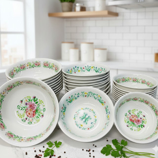 Tô sâu xoắn nhựa melamine in bông họa tiết - Nhiều Size - Phương Trang