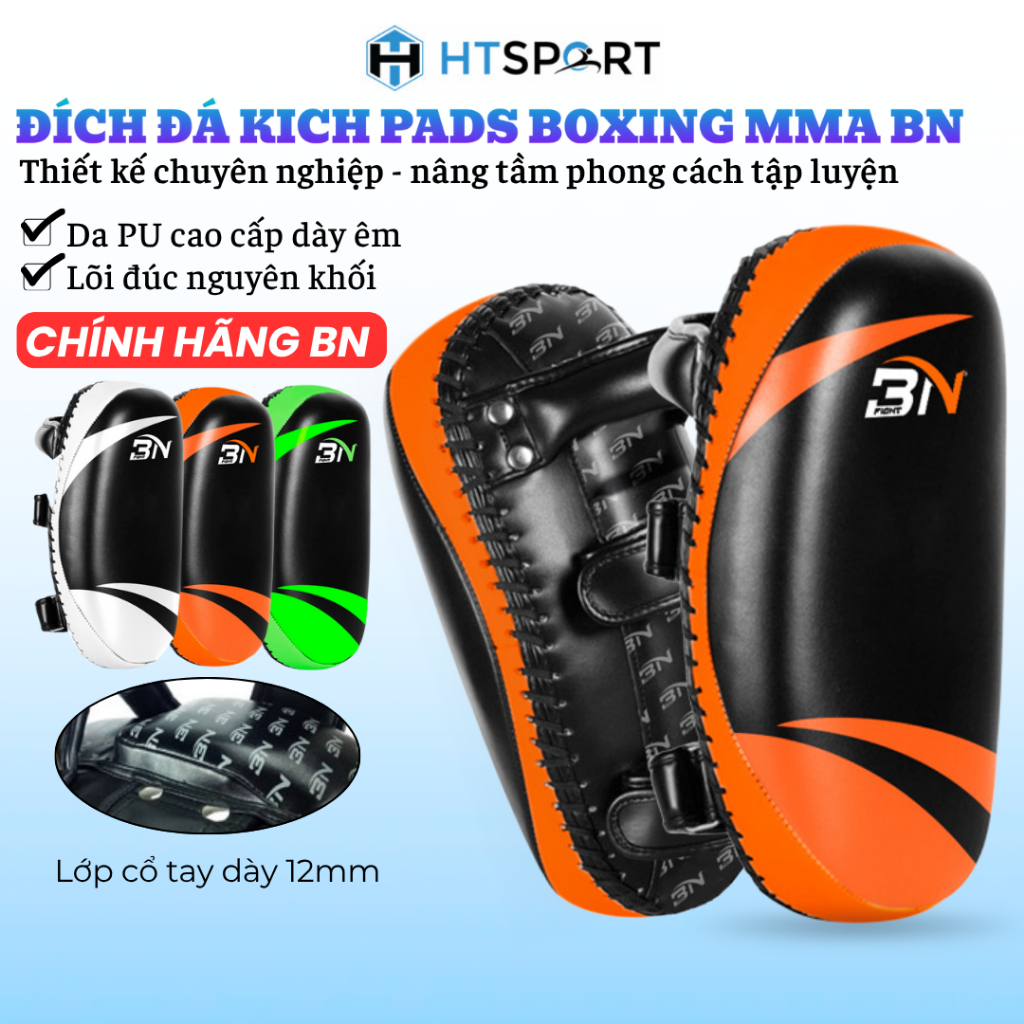 Đích Đá Boxing BN - Pad Đỡ Lamper KICK PADS Tập Võ Thuật Đấm Bốc MMA Quyền Anh  BN Chính Hãng