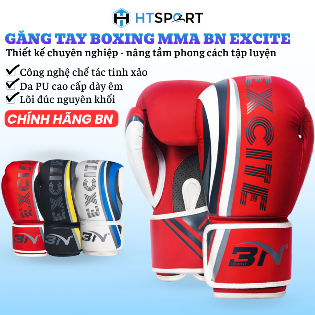 Găng Tay Boxing, Bao Tay Đấm Bốc Quyền Anh Nam Nữ BN 4.0 EXCITE Cao Cấp Chính Hãng BNSPORT