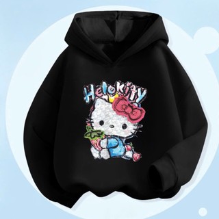Áo khoác nỉ HELLO KITTY bé gái, Áo Hoodie siêu dễ thương fom rộng chất nỉ bông mềm mịn cho bé 6-30kg