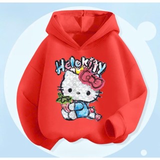 Áo khoác nỉ HELLO KITTY bé gái, Áo Hoodie siêu dễ thương fom rộng chất nỉ bông mềm mịn cho bé 6-30kg