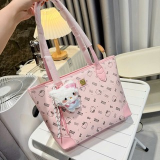 ( HÀNG ĐẸP ) Túi xách nữ dáng tote Hello Kitty đeo vai tặng kèm móc Kitty size35 thời trang sang trọng tiện ích TT02