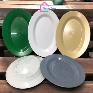 Đĩa nhựa - đĩa hột xoài - dĩa bầu dục melamine màu vàng kem, trắng, xanh lá nhỏ - trung - lớn - Phương Trang