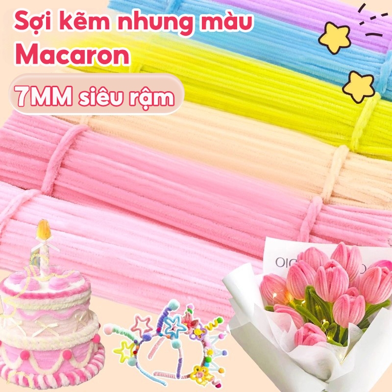 Que Kẽm Nhung Uốn Nắn Handmade – Dây Nhung Dày Nhiều Màu Làm Hoa Và Trang Trí DIY Sáng Tạo