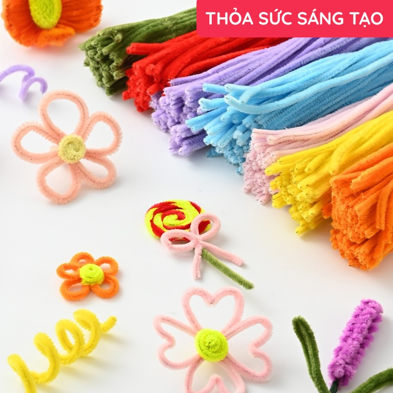 Que Kẽm Nhung Uốn Nắn Handmade – Dây Nhung Dày Nhiều Màu Làm Hoa Và Trang Trí DIY Sáng Tạo
