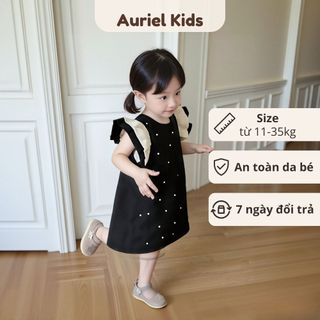 Váy Cho Bé Gái, Váy Sát Nách Cho Bé Gái Phong Cách Tiểu Thư Thiết Kế Cánh Tiên Chất Liệu Cotton