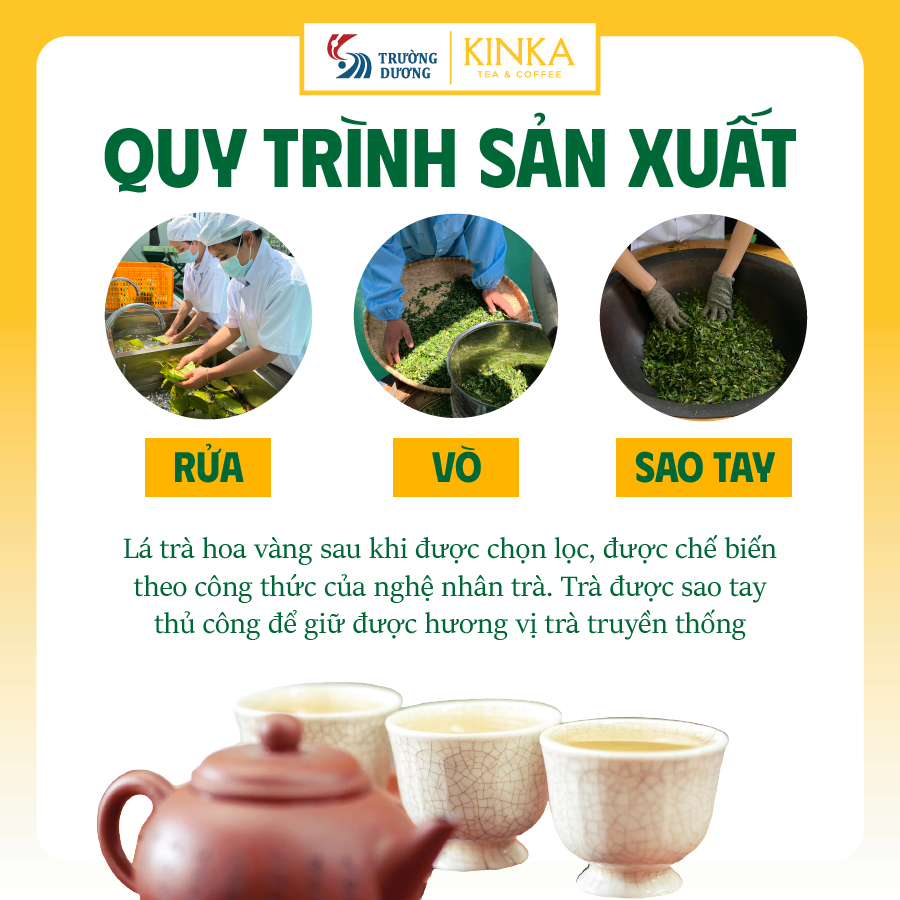 KINKA Trà Hoa Vàng Gia Lai & Atiso - hỗ trợ chức năng gan, chống oxy hoá - Hộp 20 gói x 2g