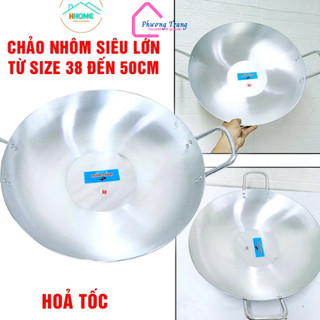 CHẢO NHÔM 2 QUAI SÂU LÒNG SIÊU LỚN  DÀY TRƯỜNG THÀNH NHIỀU SIZE từ 38- 50cm - Phương Trang
