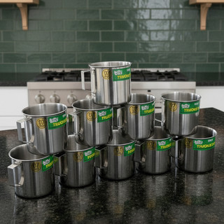 Set 3 Ly uống nước inox an toàn, loại dày, tiện lợi, ca làm đá có quai Trường Thành nhiều kích thước - Phương Trang