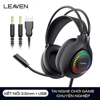 Tai nghe chụp tai máy tính GAMING CoreX G75 có đèn LED đổi màu, có mic đàm thoại, headphone chơi game trên laptop, PC..