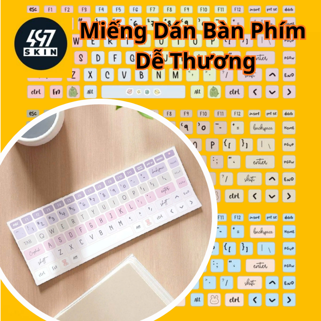 Miếng Dán Bàn Phím Dễ Thương - Sticker Thay Thế - Chất Liệu Cao Cấp ...