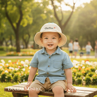 Mũ thêu tên cho bé hình Mầm xanh