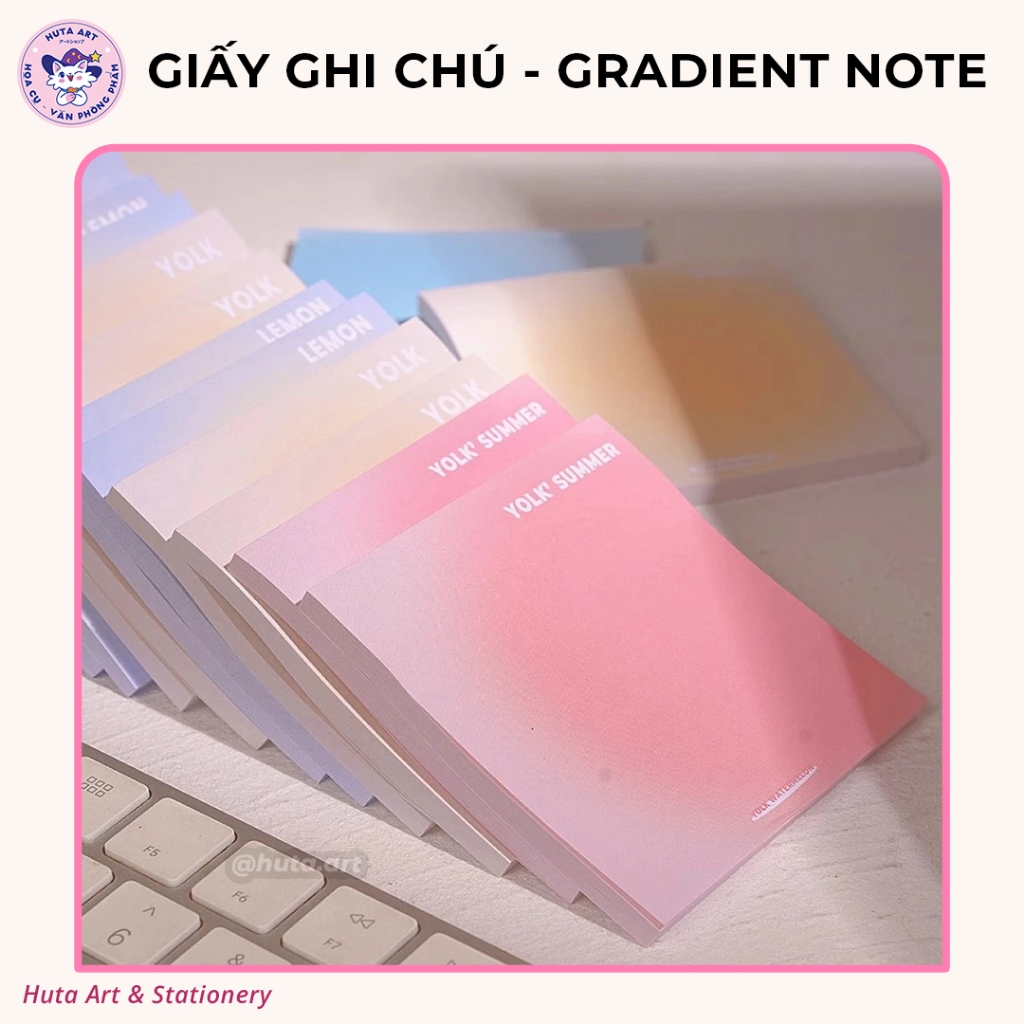 [Huta Art] Set 30 / 50 tờ giấy Note hình vuông màu Gradient / Nhiều ...