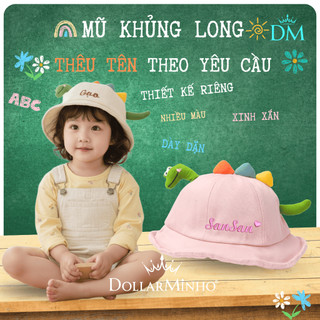 Mũ Khủng Long vòng đầu 52cm cho bé từ 2 tuổi đến 5 tuổi siêu dễ thương, đáng yêu phong cách riêng Dollar Minho