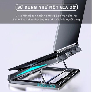Đế tản nhiệt laptop COREX Q3 có 6 quạt làm mát nhanh chống ồn đèn led gaming giúp tăng hiệu năng bảo vệ máy tính