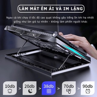 Đế tản nhiệt laptop COREX Q3 có 6 quạt làm mát nhanh chống ồn đèn led gaming giúp tăng hiệu năng bảo vệ máy tính